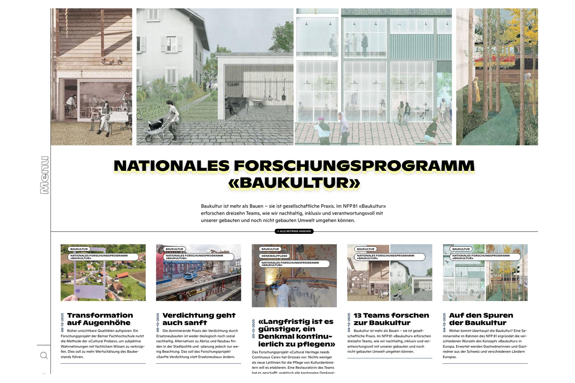 NFP «Baukultur» als digitales Dossier auf espazium.ch